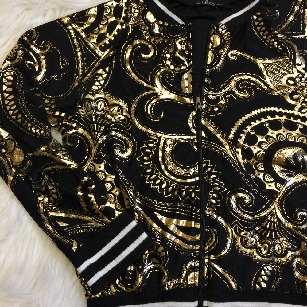 Cleo Unique Gold Pattern Black Jacket - image 2